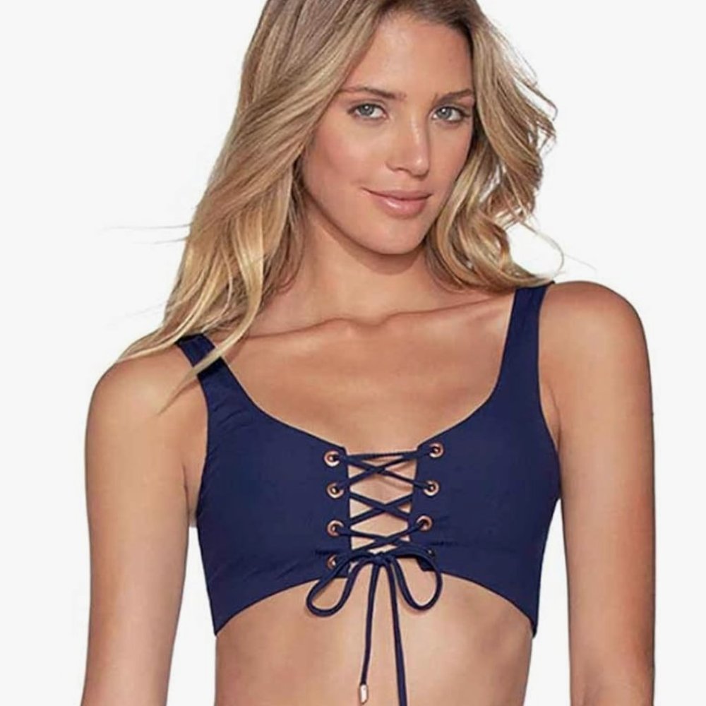 NEW MAAJI Reversible Bikini Top Lace Up Size Small